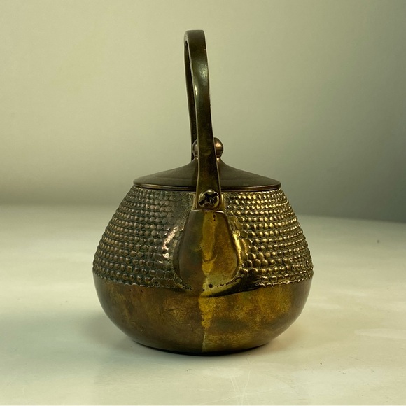 Japanese Style Mini Small Vintage Ornamental Solid Brass Teapot Made in Taiwan - Picture 3 of 11
